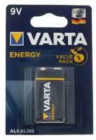 Батарейка алкалиновая Varta Energy, 6LR61-1BL, 9В, крона, блистер, 1 шт