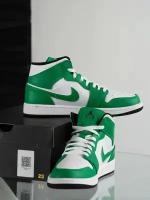 Кроссовки NIKE Air Jordan 1 Mid, размер 8.5 US (41 RU), зеленый, белый