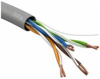 Кабель витая пара U/UTP кат.5E 4х2х24AWG solid CU PVC сер. (м) Эра Б0044429