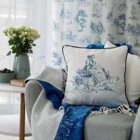 Декоративная подушка Klassika 2.0 40х40 см, на потайной молнии, цвет белый синий
