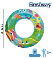 Круг надувной для плавания «Морской мир», d=56 см, цвета микс, Bestway