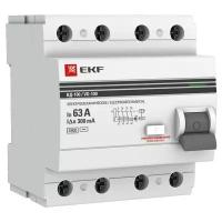 УЗО EKF (elcb-4-63-300-em-pro) 63А 300 мА 4P тип АС 4,5 кА