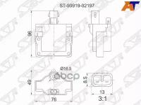 Катушка зажигания TY 3S/4S-FE SV3#/4#, SX90, 1JZ/2JZ-GE JZX9#, JZS13#/14#, 4A-GE AE10#/111, 4E-FTE/5, ST9091902197 Sat ST-90919-02197