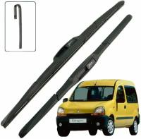 Дворники Renault Kangoo (1) KC Рено Кангу минивэн 1997-2000 2001 2002 2003 Щетки стеклоочистителя гибридные 500мм-480мм к-т 2 шт