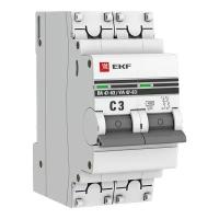 Автоматический выключатель 2P 3А (C) 4,5kA ВА 47-63 EKF PROxima