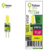 Светодиодная лампа Foton Lighting FL-LED G4-COB 3W 12V 2700К G4 210lm 10*32mm