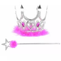 Карнавальный набор "Маленькой принцессы", 2 предмета: жезл, корона на резинке