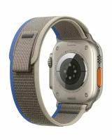 Нейлоновый тканевый ремешок "Trail Loop" для Apple Watch Series 1-8 и Ultra - 42/44/45/49 мм (эпл вотч), синий серый