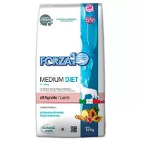 Forza10 Medium Diet сухой корм для взрослых собак средних пород из ягненка с микрокапсулами - 12 кг