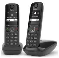 Р/Телефон Dect Gigaset AS690 DUO RUS черный (труб. в компл:2шт) АОН