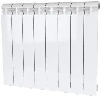 Биметаллический радиатор Stout ALPHA 500 8 секций боковое подключение (белый RAL 9016)