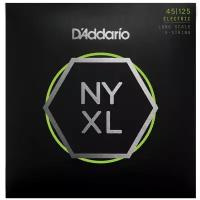 NYXL45125 Комплект струн для 5-струнной бас-гитары, Lt Top/Med Btm, 45-125, D'Addario