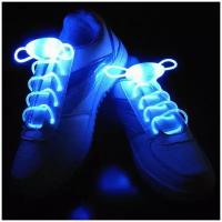 Шнурки для обуви, светящиеся шнурки, шнурки с Led подсветкой Nonstopika Laces 80 Blue, голубые, 80 см