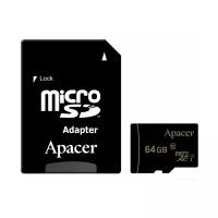 Карта памяти microSDXC Apacer 64 ГБ Class 10 UHS-I U1 с SD адаптером