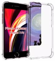 Чехол MyPads девушка с котом на качеле женский для iPhone 7 4.7 / iPhone 8 / iPhone SE 2 (2020) / Apple iPhone SE3 2022 задняя-панель-накладка-бампер