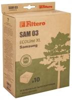 Пылесборник FILTERO SAM 03 ECOLine XL бумажные (10 шт.) + фильтр, для пылесосов Samsung