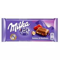 Шоколад Milka Raisins & Hazelnuts с изюмом и фундуком 100 гр