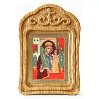 Икона Божией Матери "Неувядаемый Цвет" (лик № 035), в резной деревянной рамке