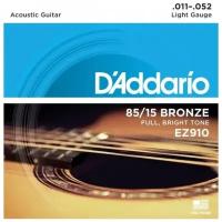 Струны для акустической гитары D'Addario EZ910 85/15, Light, 11-52