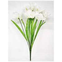 Искусственные цветы Coneko "Букет ириса искусственный 52 см" 555500_white (комплект из 3шт.)