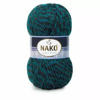 Пряжа Sport wool Nako, мор.волна/маренго меланж - 21341, 25% шерсть, 75% премиум акрил, 5 мотков, 100 г., 120 м