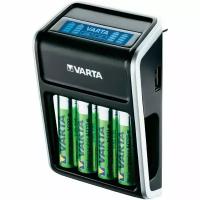 Зарядное ус-во VARTA LCD Plug Charger для 2/4 акк-ров AAA/AA, 9V, с USB выходом