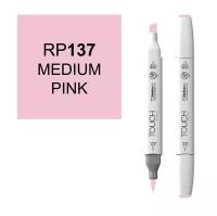 Двусторонний заправляемый маркер ShinHan TOUCH TWIN Brush на спиртовой основе для скетчинга, цвет: RP137 Розовый средний