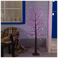 Дерево светодиодное уличное Luazon Lighting 1, 5 м, 224 LED, 220 В, эффект мерцания, розовый (3613133)