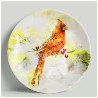 Декоративная тарелка Красный кардинал, 20 см