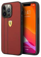 Чехол Ferrari Genuine leather Debossed with metal logo Hard для iPhone 13 Pro, цвет Красный (FEHCP13LRDIR)