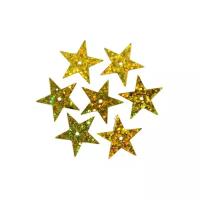 Пайетки 'звездочки', 20 мм, 10 г (упак), Astra&Craft (А20 золото голограмма), 10 шт