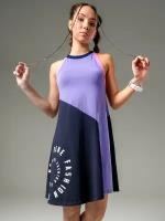 Платье для девочек Nota Bene, цвет темно-синий/сиреневый, размер 134-140