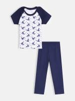 Пижама КотМарКот, размер 110, синий, белый