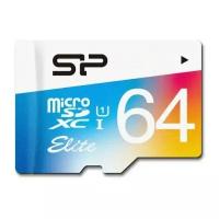 Silicon Power Флеш карта microSD 64GB Silicon Power Elite microSDHC Class 10 UHS-I (SD адаптер) Colorful