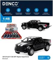 Металлическая машинка игрушка 1:46 "2013 Ford F-150 SVT Raptor SuperCrew (С принтом)" KT5365DF инерционная / Черный