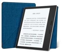 Чехол-обложка футляр MyPads для Amazon Kindle Oasis 2 (2017) 3G из водоотталкивающей ткани под джинсу синий