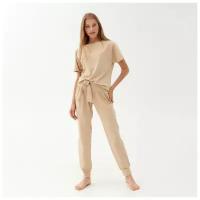 Комплект женский (футболка, брюки) MINAKU: Home comfort цвет бежевый, р-р 60 7136178