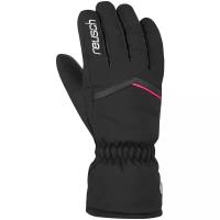 Перчатки Reusch Marisa, водонепроницаемый материал, размер 8.5, черный, розовый
