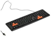 Клавиатура Dialog KS-020U, проводная, мембранная, 104 клавиши, USB, чёрно-оранжевая