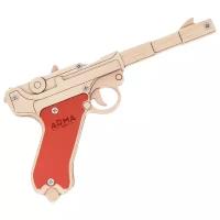 Резинкострел Arma toys пистолет Люгер (макет, Luger Parabellum P08, AT024)