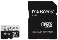 Карта памяти 64Gb MicroSD Transcend + адаптер (TS64GUSD330S)