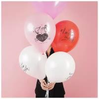 Воздушные шары латексные Riota на 14 февраля, Признания в любви, пастель, набор 15 шт