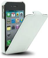 Кожаный чехол флип Melkco Jacka Type для Apple iPhone 4/4S, белый