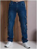 Джинсы широкие MkJeans, размер 42, голубой, синий