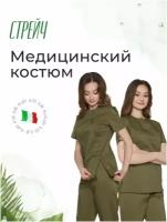 Медицинский костюм MEDIAL Стрейч 03 Тёмно зелёный Размер 50 MEDFUL03STRDGNDGN50