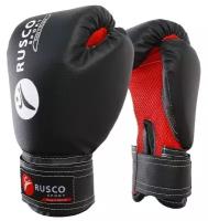 Перчатки боксерские Rusco sport искусственная кожа, 8 Oz, черные (2947736)