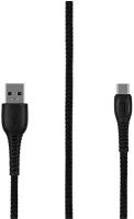 Дата-кабель TFN USB - Type-C, FORZA, в нейлоновой оплетке, 5A, 1 м, черный