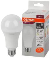 Светодиодная лампа OSRAM, LED, Value, A, E27, 1600Лм, 20Вт, замена 150Вт, 3000К, теплый белый свет 4058075579293