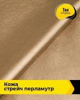 Ткань для шитья и рукоделия Кожа стрейч Перламутр 1 м * 138 см, бронзовый 038