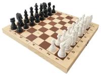 Набор игр ТРИ совы Шахматы, шашки обиходные, пластиковые, с деревянной доской 29*29см